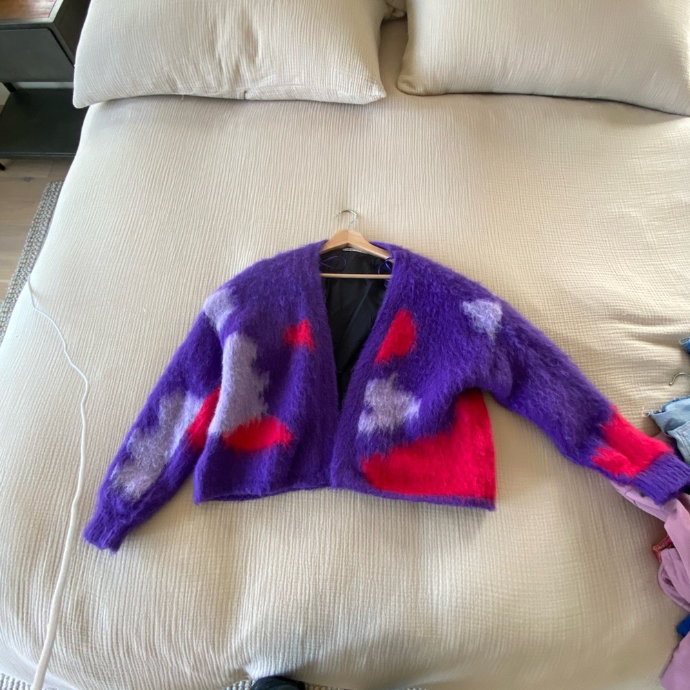 Colorful Fuzzy Cardigan